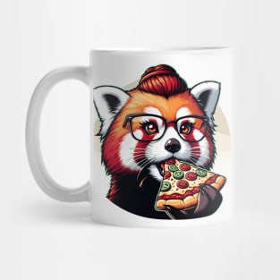 Red panda eat pizza Mug